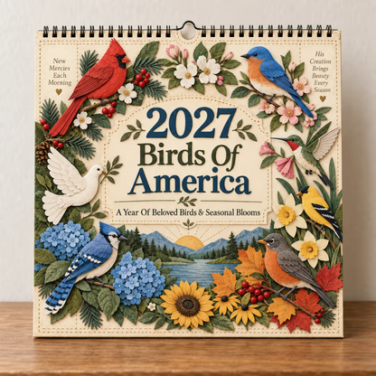 🔥🎁Nyhet 50 % RABATT🔥2027 Års väggkalender ”Birds of America”