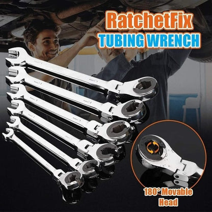 Öppen rörspärrnyckel (fast huvud-flexibelt huvud 2 IN 1)