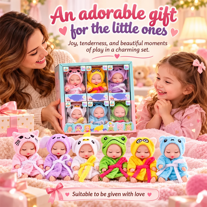 🧸50 % RABATT🎀Mini babydockor, 6 söta stilar, gulligt leksak för barn
