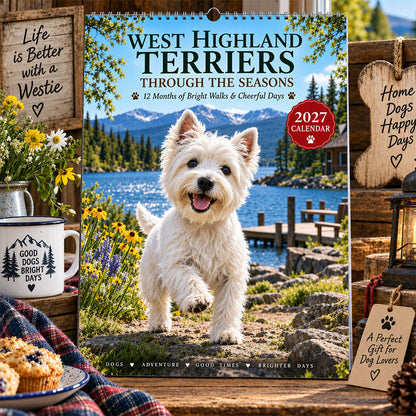 Väggkalender 2027 med west highland white terrier