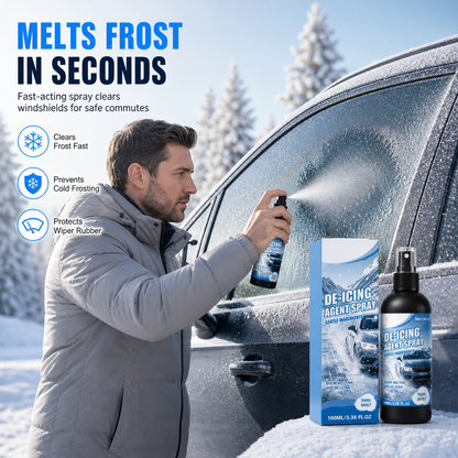 🚗 VINTERFAVORIT – Lös upp is och frost på vindruta, sidorutor och speglar utan hård skrapning – Snabbverkande de-icer spray
