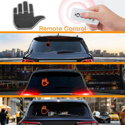LED-lampa med långfingergest och fjärrkontroll