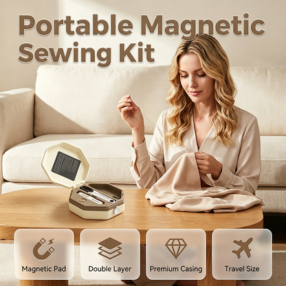 Bärbart magnetiskt mini-sy-kit