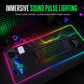 50% RABATT! Stor RGB-musmatta för gaming med 3-i-1 trådlöst, smutsavvisande tangentbordsunderlägg, 800 x 300 x 4 mm