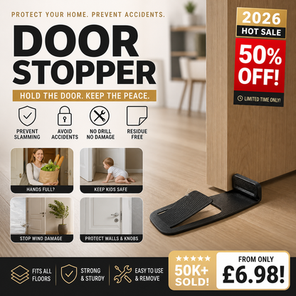 🚪 Självhäftande dörrstopp med skyddsfunktion | Utan borrning