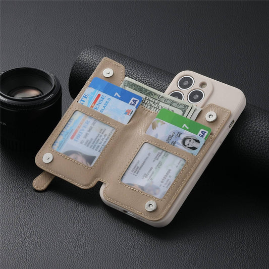 Magnetisk korthållare för mobiltelefon med dragkedja