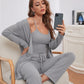Pyjamasset 3 delar knutna byxor