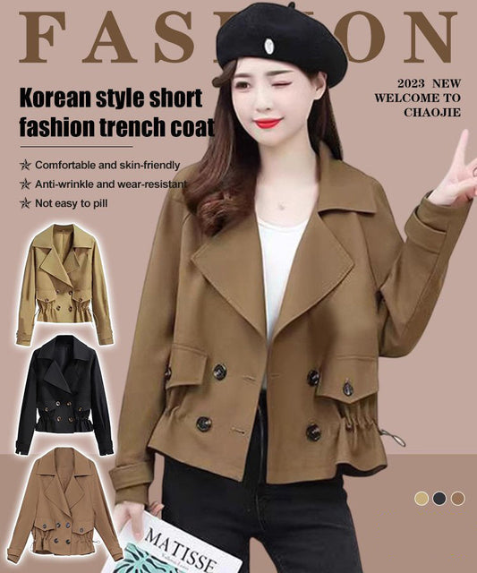 Kort mode trenchcoat i koreansk stil