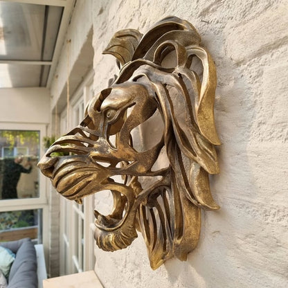 side Find-Big Lion Head Wall Mounted Art Sculptureember