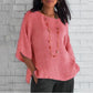 Top Linen Cotton roterande skjorta, sju punkthylsa Köp 3 extra 10 % rabatter