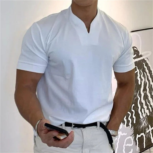 2023 Mäns gentleman -affärer Short -Sleeved Fitness T-tröja