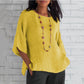 Top Linen Cotton roterande skjorta, sju punkthylsa Köp 3 extra 10 % rabatter