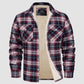 Sherpaskjorta för herr Fleecefodrad flanellskjortajacka med 3 fickor Casual Rutig Vinterkappa med knapp