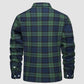 Sherpaskjorta för herr Fleecefodrad flanellskjortajacka med 3 fickor Casual Rutig Vinterkappa med knapp
