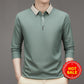 🔥Köp 2 gratis frakt🔥men's Business Casual Solid Color Lapel Base T-shirt